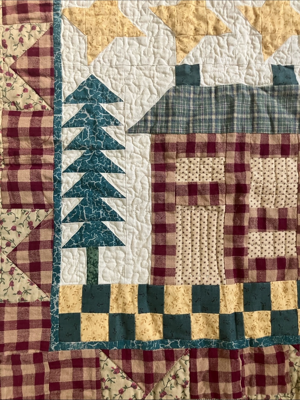 Country Patchwork Quilt 30” x 30” Square Tablecloth Centerpiece or Display - Picture 4 of 9